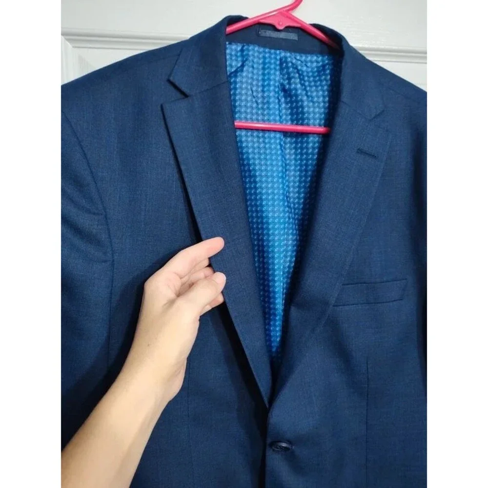 Giorgio Sanetti 44R men's tailored two button blazer suit jacket navy blue new